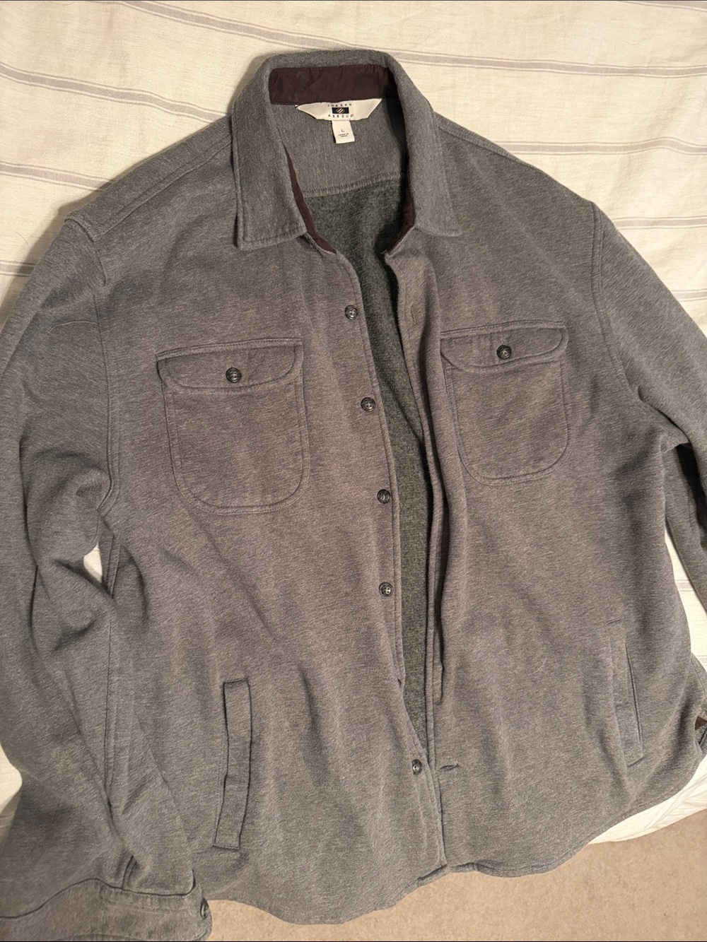 Joseph Abboud- Men's Gray Button-Front Jacket Shirt